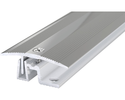 SKANDOR Übergangsprofil Aluminium Edelstahl eloxiert 15x38x1000 mm Aluminium Übergangsprofil mit Schraube