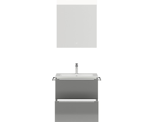 Badezimmer-Waschtisch mit Unterschrank und Spiegel