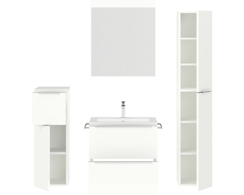 Badezimmerset mit Waschtisch, Spiegelschrank und Hochschrank für Badezimmer