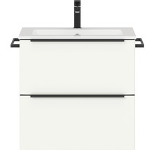 Badmöbel-Set NOBILIA Programm 1 2 BxHxT 61 x 59,1 x 48,7 cm Frontfarbe weiß matt mit Möbel-Waschtisch Griffleiste schwarz 002