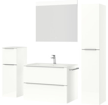 Badezimmer-Set mit Waschtisch, Spiegelschrank und Hochschrank