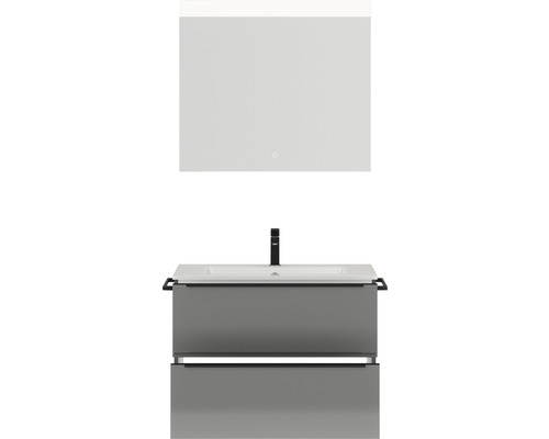 Badezimmerset mit Waschtischunterschrank, Waschbecken und Spiegel für das Badezimmer