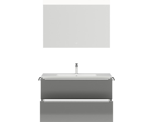 Waschtischkombination mit Waschbecken, Unterschrank und Spiegel