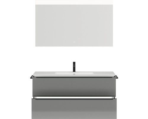 Waschtischkombination mit Spiegel, Waschbecken und Unterschrank für das Badezimmer