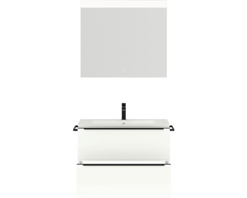 Badezimmermöbelset mit Waschbeckenunterschrank, Waschbecken und Spiegel