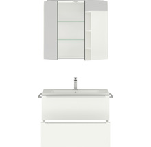Badezimmerset mit Spiegelschrank, Waschbeckenunterschrank und Waschbecken