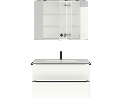 Waschtisch mit Waschbeckenunterschrank und Spiegelschrank für das Badezimmer