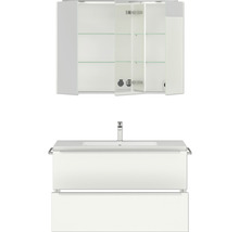 Waschtisch mit Waschbecken und Spiegelschrank für das Badezimmer