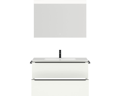 Badezimmermöbel-Set mit Waschbeckenunterschrank, Waschtisch und Spiegel