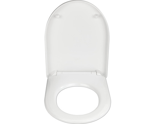 Toilettensitz aus Kunststoff mit offenem Deckel