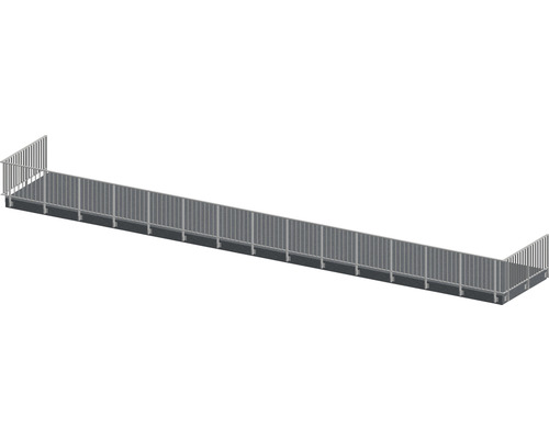 Pertura Geländer-Komplettset Triton taupe U-Form Aluminium für Seitenmontage 19 m