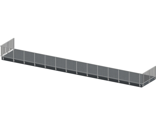 Pertura Geländer-Komplettset Triton taupe U-Form Aluminium für Seitenmontage 18 m
