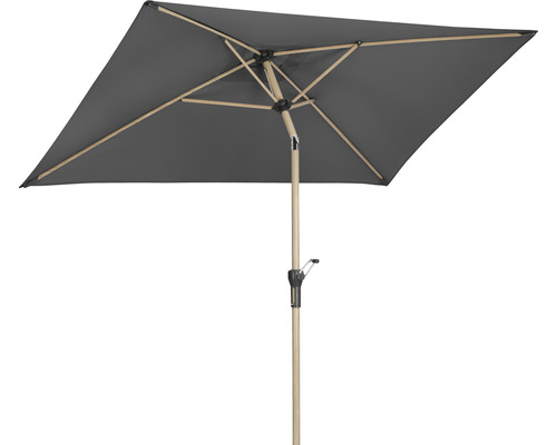 Sonnenschirm Kurbelschirm Schneider Cordoba Ø 230 cm Polyester (PES) anthrazit Rechteckiger Sonnenschirm mit Gestell