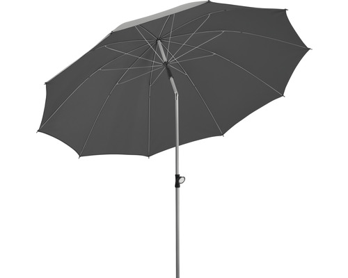 Sonnenschirm Mittelstockschirm Schneider Locarno Ø 220 cm Polyester (PES) anthrazit Grauer Sonnenschirm mit Metallständer für den Garten