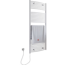 Elektrischer Handtuchwärmer SCHULTE Europa Heizstab links 60 x 153,5 cm 600 W mit Schukostecker weiß