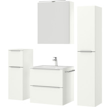 Badmöbelset mit Waschtischunterschrank, Spiegelschrank und Hochschränken