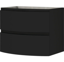 Waschtischunterschrank Baden Haus Vague BxHxT 69 x 55 cm x 52 cm Frontfarbe schwarz matt 55282