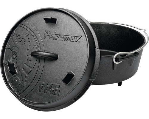 Petromax Feuertopf aus Gusseisen mit Deckel und Tragegriff