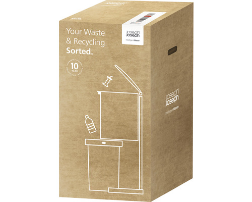 Verpackung eines Joseph Joseph Abfalltrennsystems mit 60 Litern Fassungsvermögen