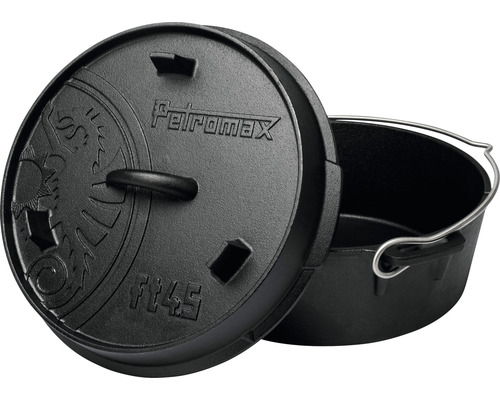 Petromax Feuertopf aus Gusseisen mit Deckel und Henkel