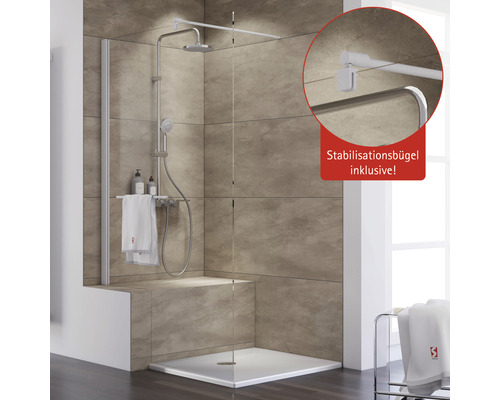 Raumdusche Schulte Master Class 1200x2000 mm Echtglas Klar hell weiß D1201990450 Badezimmer mit Duschkabine und Duschsystem