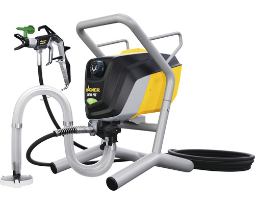 Farbspritzgerät mit Schlauch, Spritzpistole und Gestell