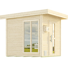 Saunahaus Weka Kuopio ohne Ofen mit Fenster und Holztüre mit Isolierglas wärmegedämmt