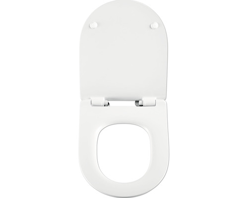 Toilettensitz mit Deckel in geöffneter Position