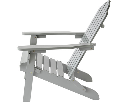 Grauer Adirondack-Stuhl aus Holz für den Außenbereich