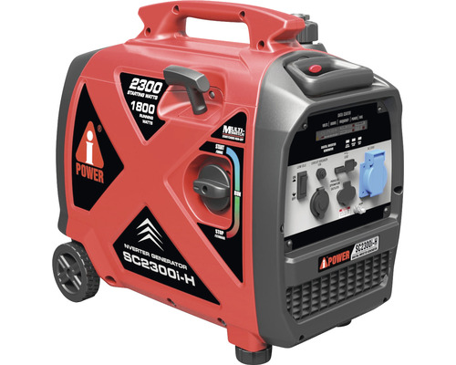 Stromerzeuger mit 2300 Watt maximaler Leistung und Rädern