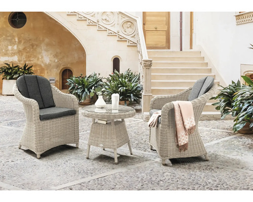 Balkonset Destiny MALAGA 2 -Sitzer bestehend aus: 2 Sessel, Beistelltisch Polyrattan Aluminium weiß Balkonset Destiny MALAGA 2 -Sitzer bestehend aus: 2 Sessel, Beistelltisch Polyrattan Aluminium weiß