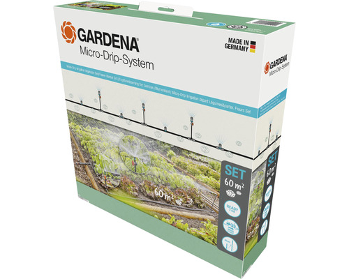 Bewässerungsset GARDENA Micro-Drip Start Set Gemüse/Blumenbeet (für bis zu 60 m²) Gardena Micro-Drip-System Set für 60 Quadratmeter