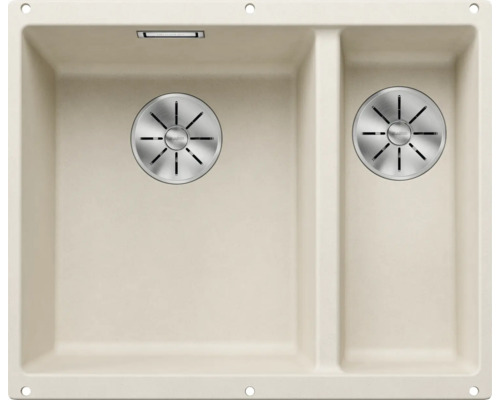 Spüle Blanco SUBLINE 340/160-U 555 x 460 mm softweiß 527162 1 Spülbecken Ohne Tropffläche Becken links Mit Restebecken Spüle Blanco SUBLINE 340/160-U 555 x 460 mm softweiß 527162 1 Spülbecken Ohne Tropffläche Becken links Mit Restebecken