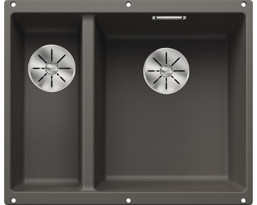 Spüle Blanco SUBLINE 340/160-U 555 x 460 mm vulkangrau 527346 1 Spülbecken Ohne Tropffläche Becken rechts Mit Restebecken Spüle Blanco SUBLINE 340/160-U 555 x 460 mm vulkangrau 527346 1 Spülbecken Ohne Tropffläche Becken rechts Mit Restebecken