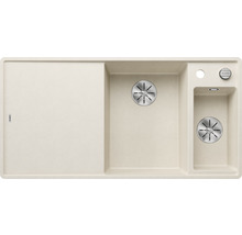 Spüle Blanco Axia III 6 S-F 990 x 500 mm softweiß 527049 1 Spülbecken Flächenbündig Flächenbündige Optik Mit Tropffläche Becken rechts Mit Restebecken