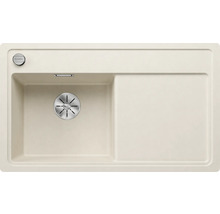 Spüle Blanco ZENAR 45 S-F 848 x 498 mm softweiß 527179 1 Spülbecken Flächenbündig Flächenbündige Optik Mit Tropffläche Becken links