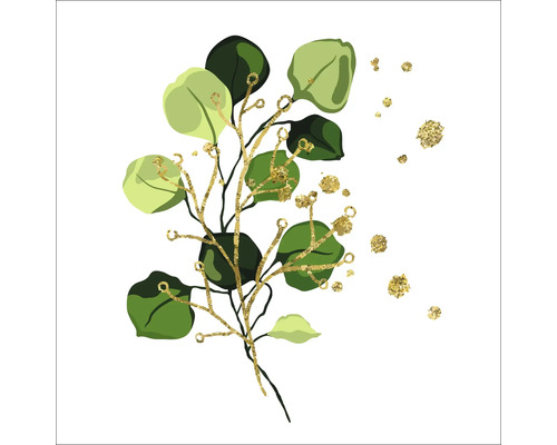 Glasbild Eucalyptus Gold 30x30 cm