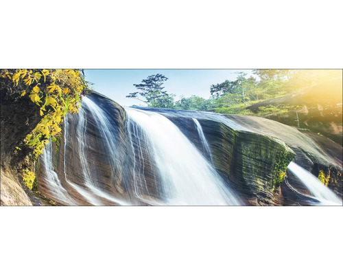 Glasbild Jungle Waterfall 125x50 cm
