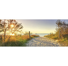 Sandweg zum Meer mit Sonne