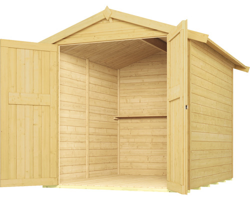 Offener Holzgarten Schuppen mit Doppeltür und Regalboden