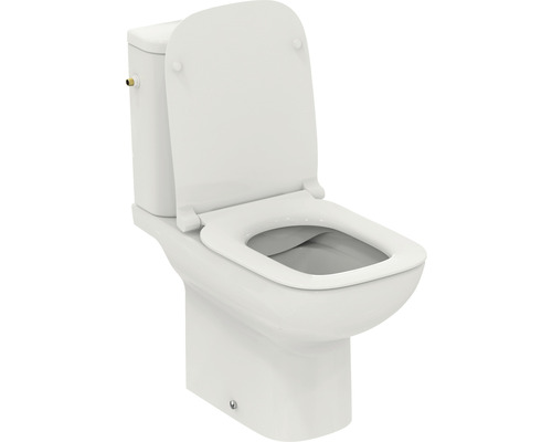 Stand-WC mit Spülkasten und offenem Toilettendeckel