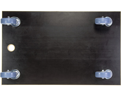 Rollbrett mit vier Rollen und einem Loch