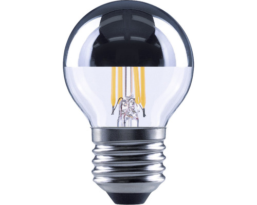 FLAIR LED Kopfspiegellampe Tropfen G45 silber E27/4W(34W) 380 lm 2700 K warmweiß LED Lampe mit silberfarbenem Reflektor