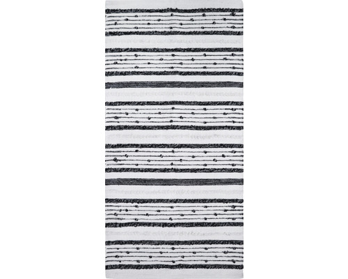 Fleckerl Tupfen weiß/schwarz 65x130 cm-0