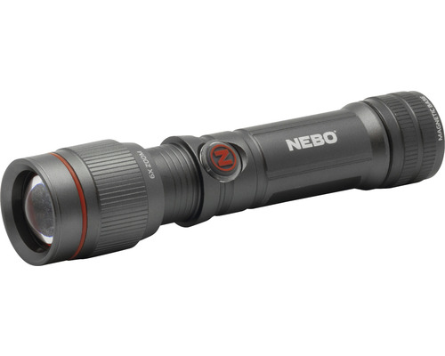 Graue Nebo Taschenlampe mit Magnetfuß und 6-fach Zoom