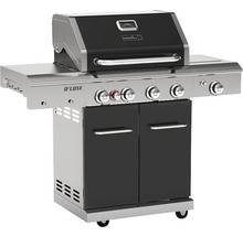 Gasgrill Nexgrill 4 Brenner+Rückbrenner+Seitenbrenner schwarz inkl. Ablage,Deckelthermometer,Fettauffangschale,Grillrost,Hitzebeständiger Griff,Rückwandbrenner,Seitenablage,Seitentisch,Warmhalterost Grillrost Gusseisen emailliert