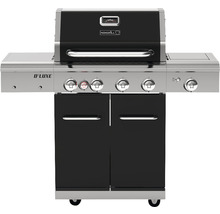 Gasgrill Nexgrill 4 Brenner+Rückbrenner+Seitenbrenner schwarz inkl. Ablage,Deckelthermometer,Fettauffangschale,Grillrost,Hitzebeständiger Griff,Rückwandbrenner,Seitenablage,Seitentisch,Warmhalterost Grillrost Gusseisen emailliert