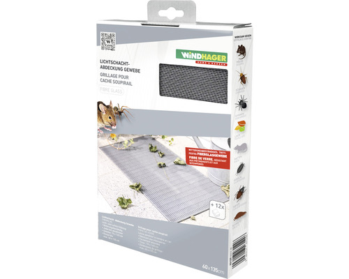 Windhager Lichtschachtabdeckung Gewebe Verpackung, 60x135cm