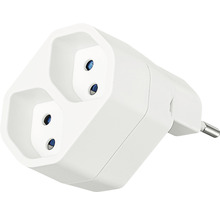 Mehrfachstecker Manta 2 x T13 Stecker T12 drehbar bis zu 320° weiss