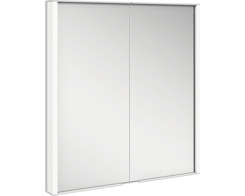 Spiegelschrank KEUCO Royal Match 65 x 15 x 70 cm silber 2-türig LED IP 20 Unterputz Weißer Spiegelschrank mit zwei Schiebetüren
